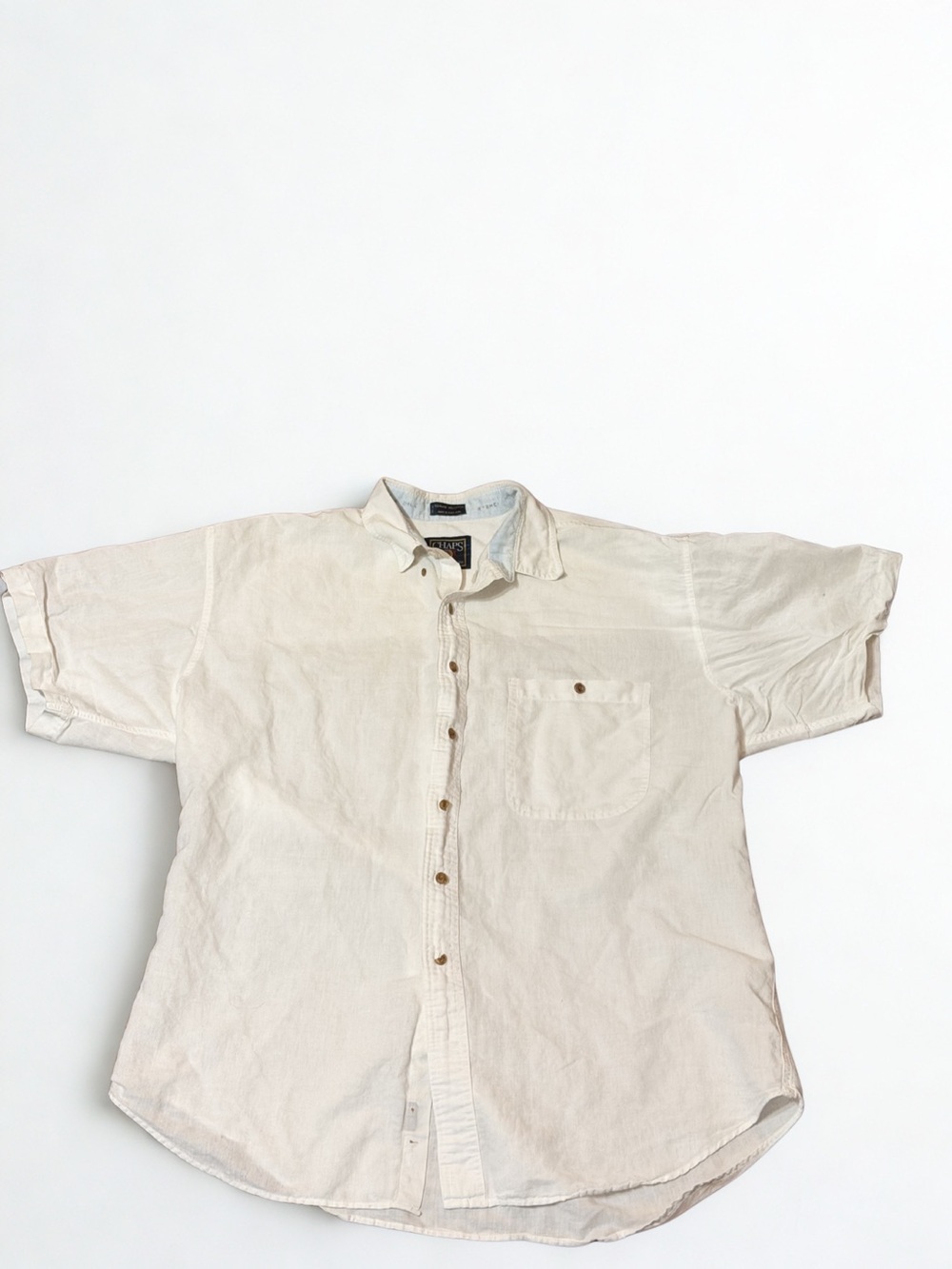 Vintage Chaps Ralph Lauren Short-Sleeve Button-Down Shirt in White Size L